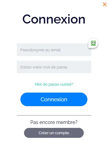 Connexion des membres du Jokery Casino